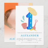 Zomdag Boys 1st Birthday Kaart (Voorkant / Achterkant)