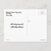 Zomdag bruiloft, sparen de Datum, Beach, Douane Aankondigingskaart (Achterkant)