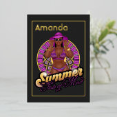 Zomdag deelstaat Mind Beach Birthday Party Folie Uitnodiging (Staand Voorkant)