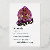 Zomdag deelstaat Mind Beach Birthday Party Folie Uitnodiging (Achterkant)