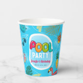 Zomdag in de zomerpool papieren bekers (Voorkant)