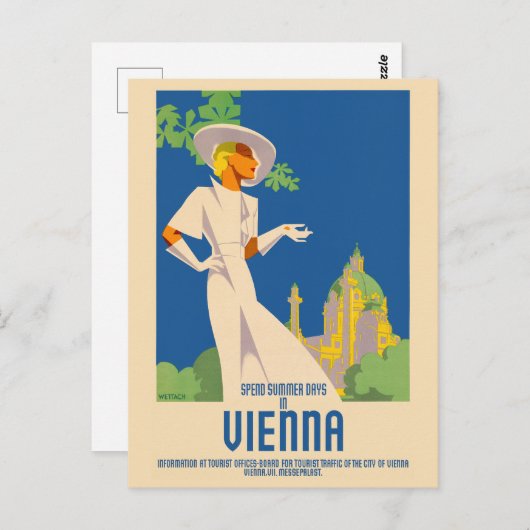 Zomdag in Wenen in de woensdagposter 1937 Briefkaart (Voorkant / Achterkant)