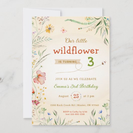 Zomdag Kind van wilde bloemen Kaart (Voorkant)