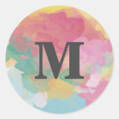 Zomdag monogram Klassieke Ronde Sticker (Voorkant)