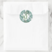 Zomdag monogram klassieke tropische pool ronde sticker (Tas)