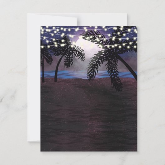 Zomdag Nachten Beach Weddenschap Save the Date Kaart (Achterkant)