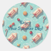 Zomdag Ronde Sticker (Voorkant)