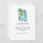 Zomdag Surf Beach Vacation Birthday Party Invitati Kaart (Achterkant)
