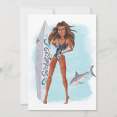 Zomdag Surf Beach Vacation Birthday Party Invitati Kaart (Voorkant)