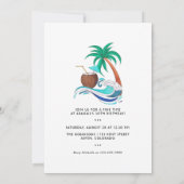 Zomdag Surf Beach Vacation Birthday Party Invitati Kaart (Achterkant)