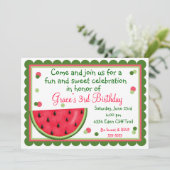 Zomdag watermeloen Zomdag Uitnodigingen (Staand voorkant)