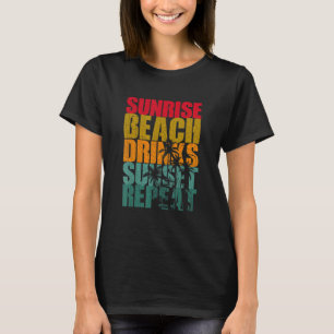 Zomdag zondstaartstrand Drinken Zonnezonsondergang T-shirt