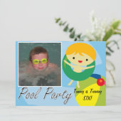 Zomdag Zwembrauwpoolfeest Kaart (Staand voorkant)