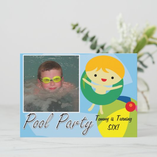 Zomdag Zwembrauwpoolfeest Kaart (Staand voorkant)