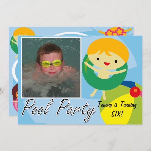 Zomdag Zwembrauwpoolfeest Kaart (Voorkant / Achterkant)