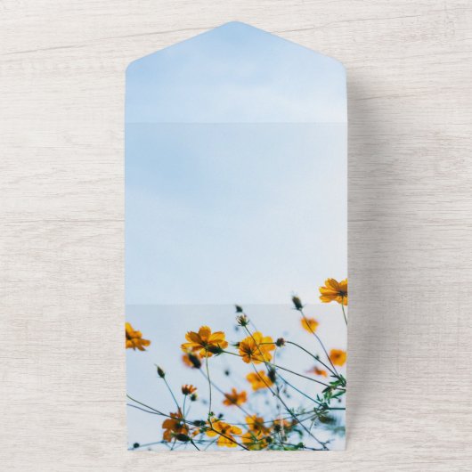 Zomenbloem Alle in één bruiloft All In One Uitnodiging (Buitenkant)