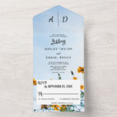 Zomenbloem Alle in één bruiloft All In One Uitnodiging (Binnen)