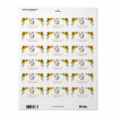 Zomenbloem Elephant Baby Greenery Birthday Etiket (Full Sheet)