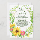 Zomenbloem Wreath Let's Party Kaart (Voorkant)