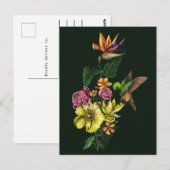 Zomenvogel in de kleurrijke Floral Bouquet Artwork Briefkaart (Voorkant / Achterkant)