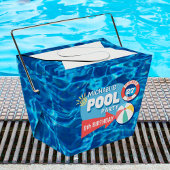 Zomenzwembad Tropisch Birthday Blue Bedankdoosjes