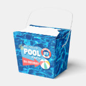 Zomenzwembad Tropisch Birthday Blue Bedankdoosjes (Voorkant Zijde)