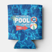 Zomenzwembad Tropisch Birthday Blue Blikjeskoeler (Achterkant)