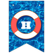 Zomenzwembad Tropisch Birthday Blue Vlaggetjes (Tweede vlag)