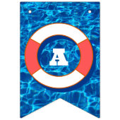 Zomenzwembad Tropisch Birthday Blue Vlaggetjes (Derde vlag)