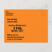 Zomer 17e verjaardag Red de datum Aankondigingskaart (Achterkant)