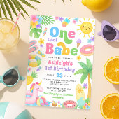 Zomer 1e Verjaardag Uitnodiging - One Cool Babe