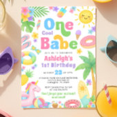 Zomer 1e Verjaardag Uitnodiging - One Cool Babe