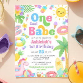 Zomer 1e Verjaardag Uitnodiging - One Cool Babe
