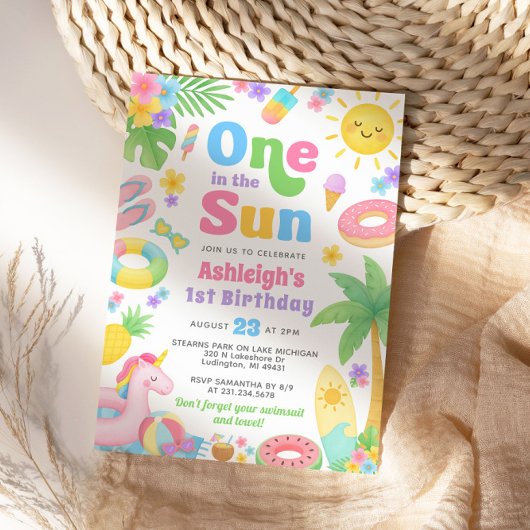 Zomer 1e verjaardagsuitnodiging - Een in de zon Kaart