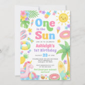 Zomer 1e verjaardagsuitnodiging - Een in de zon Kaart (Voorkant)