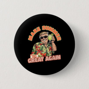 Zomer 2024 weer geweldig Donald Trump vakantie Haw Ronde Button 5,7 Cm