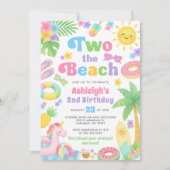 Zomer 2e verjaardag uitnodiging - Twee het strand (Voorkant)