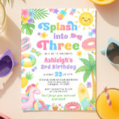 Zomer 3e verjaardag uitnodiging - Splash in drie