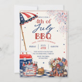 Zomer 4 juli BBQ-feest uitnodiging (Voorkant)