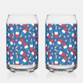 Zomer 4 juli patriottische populaties blikvorm glas (Links)