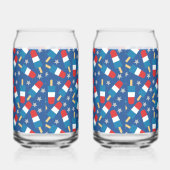 Zomer 4 juli patriottische populaties blikvorm glas (Rechts)