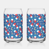 Zomer 4 juli patriottische populaties blikvorm glas (Achterkant)