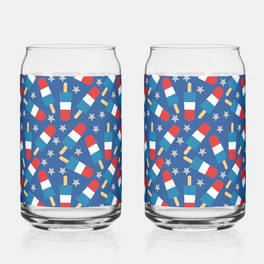 Zomer 4 juli patriottische populaties blikvorm glas (Achterkant)