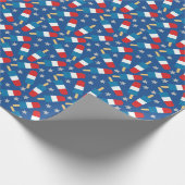 Zomer 4 juli patriottische populaties cadeaupapier (Hoek)