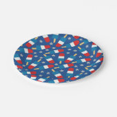 Zomer 4 juli patriottische populaties papieren bordje (Gekanteld)