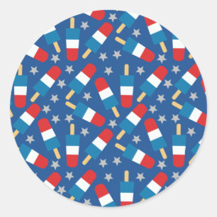 Zomer 4 juli patriottische populaties ronde sticker