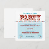 Zomer 4e juli Partij/Uitnodiging Kaart (Voorkant / Achterkant)