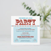 Zomer 4e juli Partij/Uitnodiging Kaart (Staand voorkant)