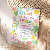 Zomer 4e verjaardag uitnodiging - Float in Four