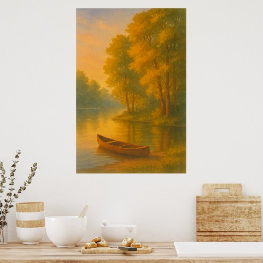 Zomer 5, Lakeside Glow, Seizoensgebonden Print (Keuken)